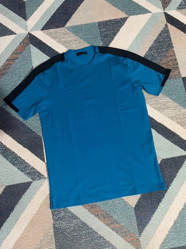 Prada PRADA Men's Blue Short Sleeve Shirt-2506 Size US M / EU 48-50 / 2 - 2 Thumbnail