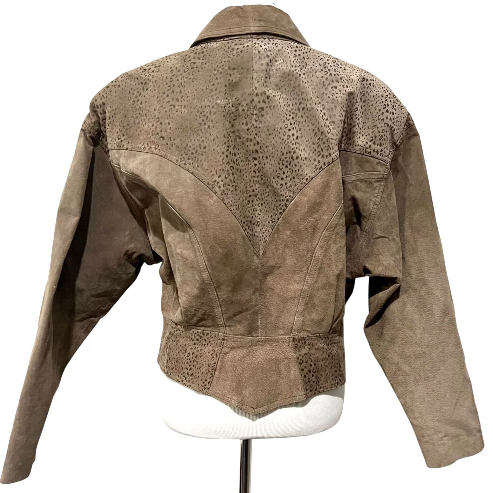 Vintage VINTAGE Chia Leather Suede Jacket Big Shoulder Corset Tan Women’s Sz L 80s 90s Recipe: Shirt Size L / US 10 / IT 46 - 6 Thumbnail