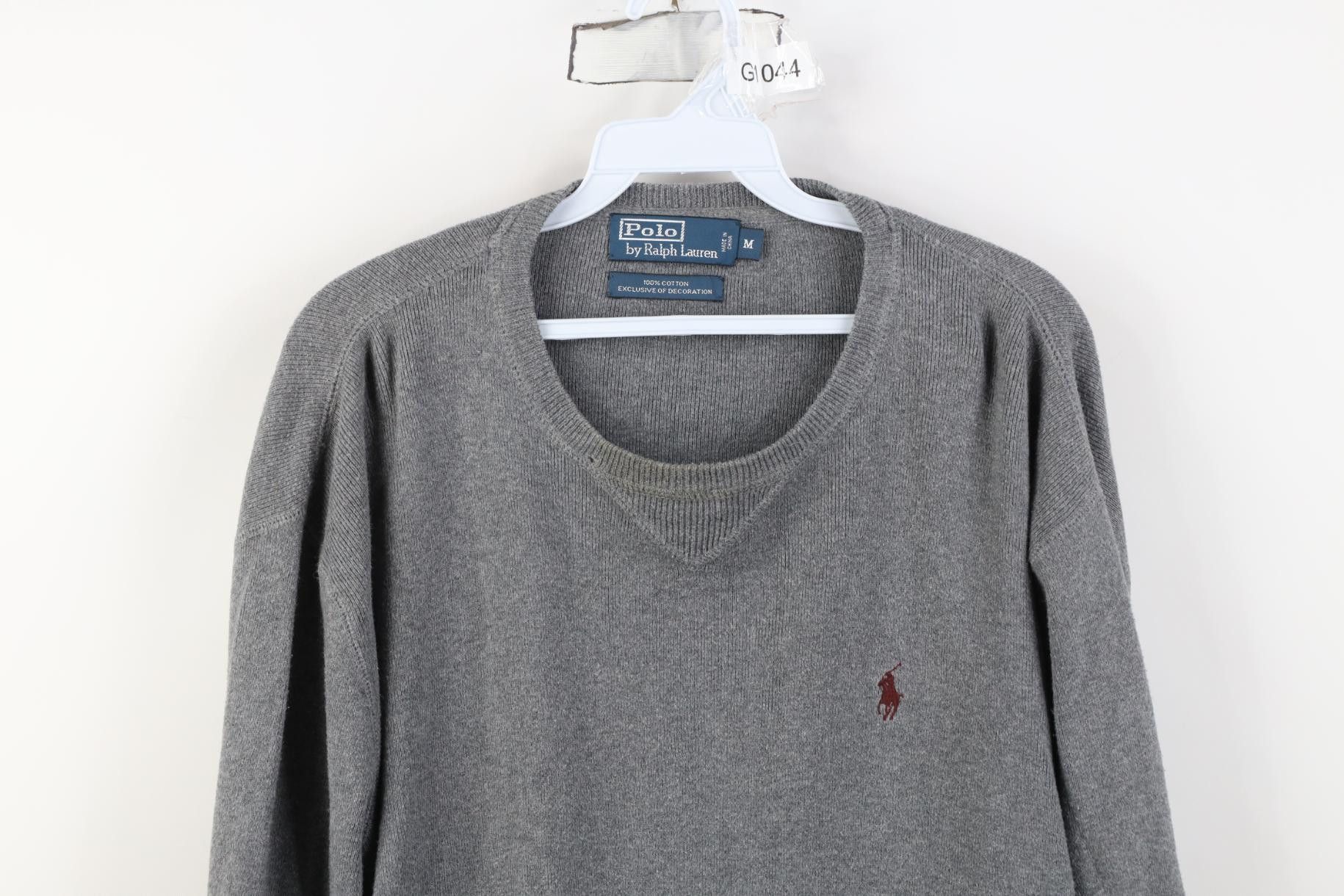 Polo Ralph Lauren Vintage 90s Ralph Lauren Cotton Ribbed Knit Sweater Gray Size US M / EU 48-50 / 2 - 2 Thumbnail