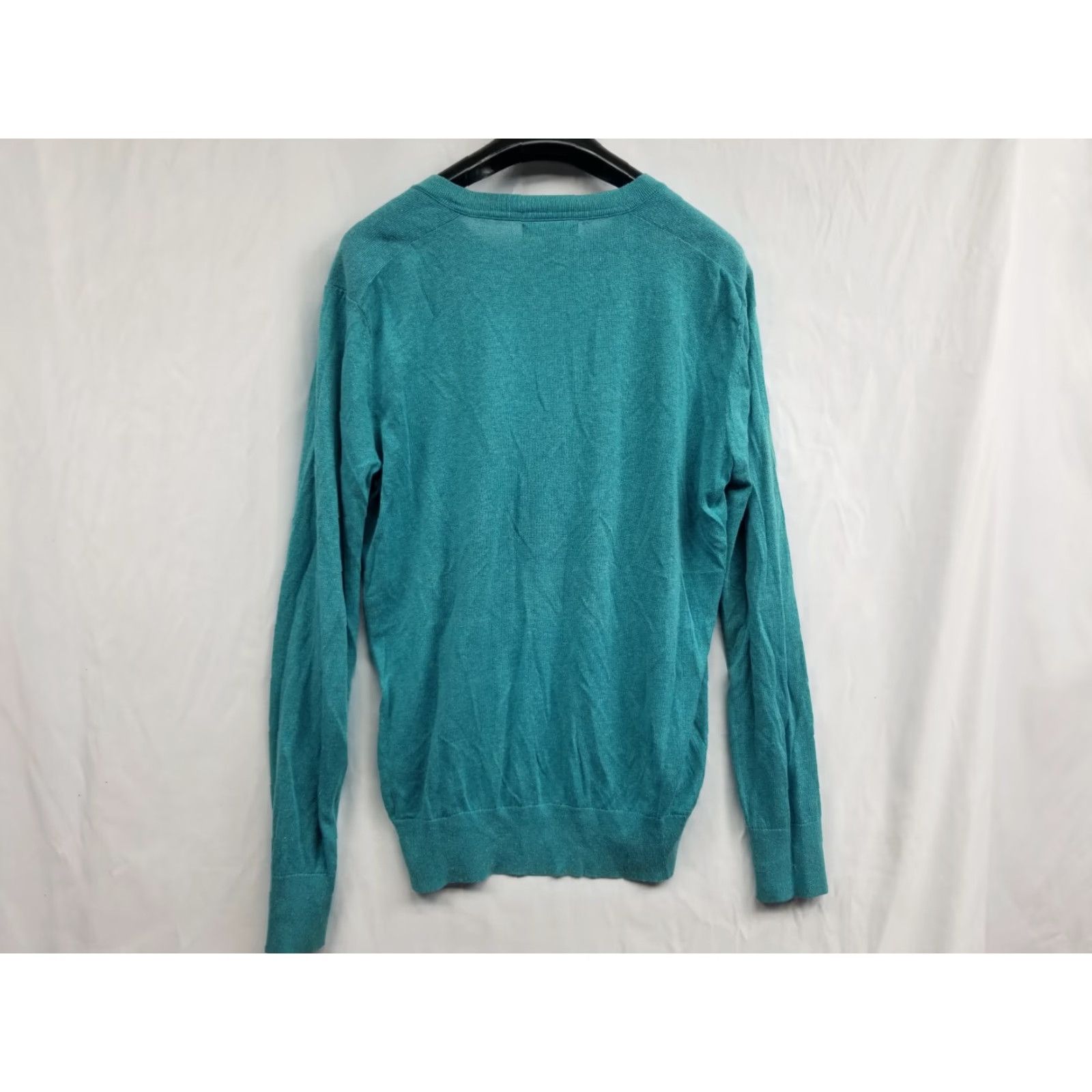 Banana Republic Banana Republic Sweater Men Long Sleeve V-neck Silk Linen Size Large Teal Green Mens Size US L / EU 52-54 / 3 - 2 Thumbnail