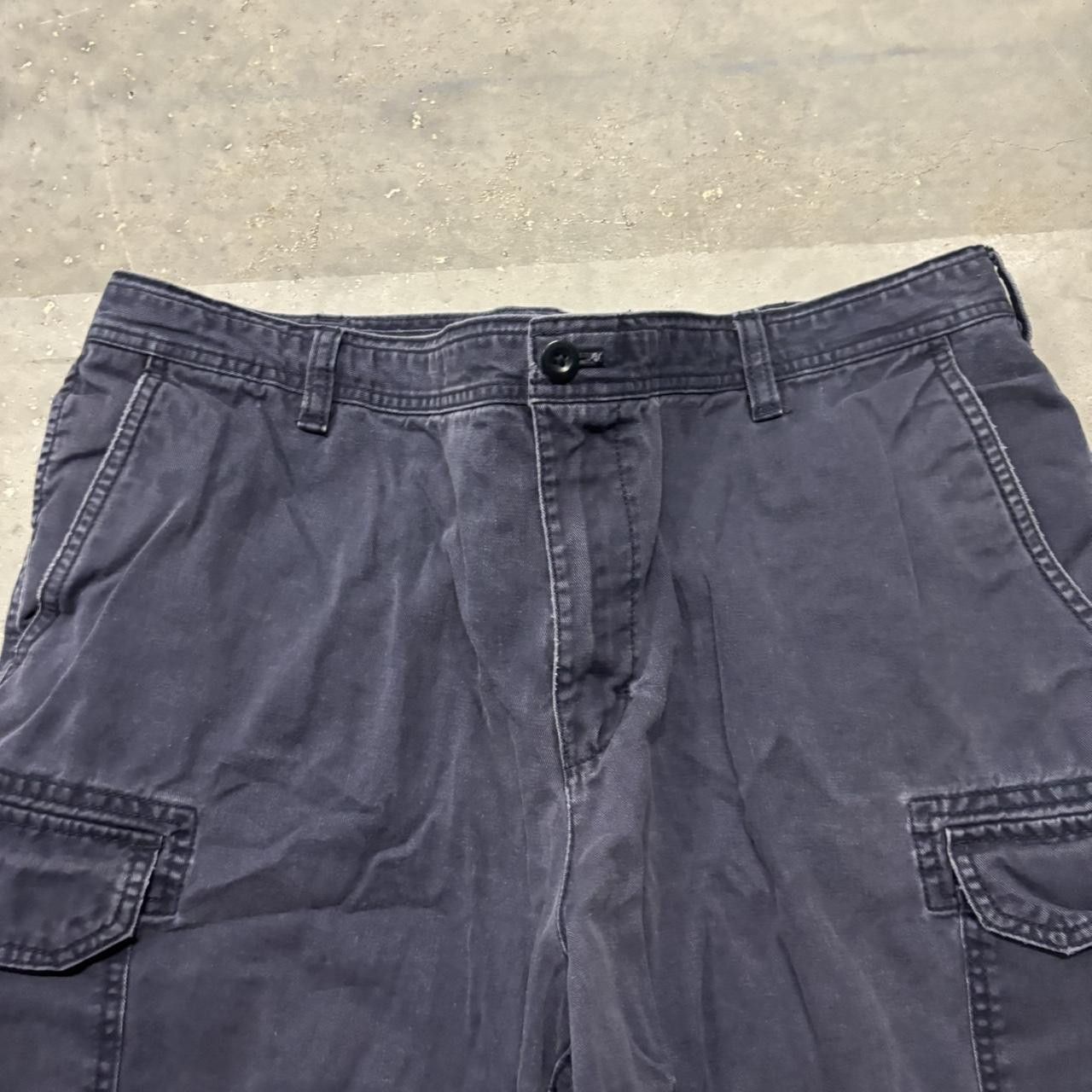 Japanese Brand × Vintage Crazy Vintage Y2K/2000s Baggy Navy Blue Streetwear Skater Style Cargo Shorts! Size US 38 / EU 54 - 2 Thumbnail