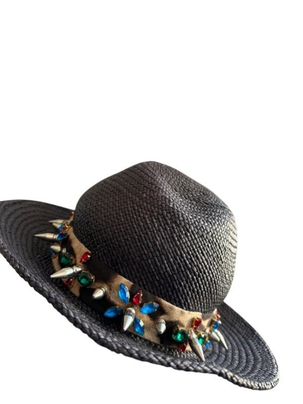 Dolce & Gabbana CRYSTAL STUDDED STRAW HAT Size ONE SIZE - 2 Thumbnail