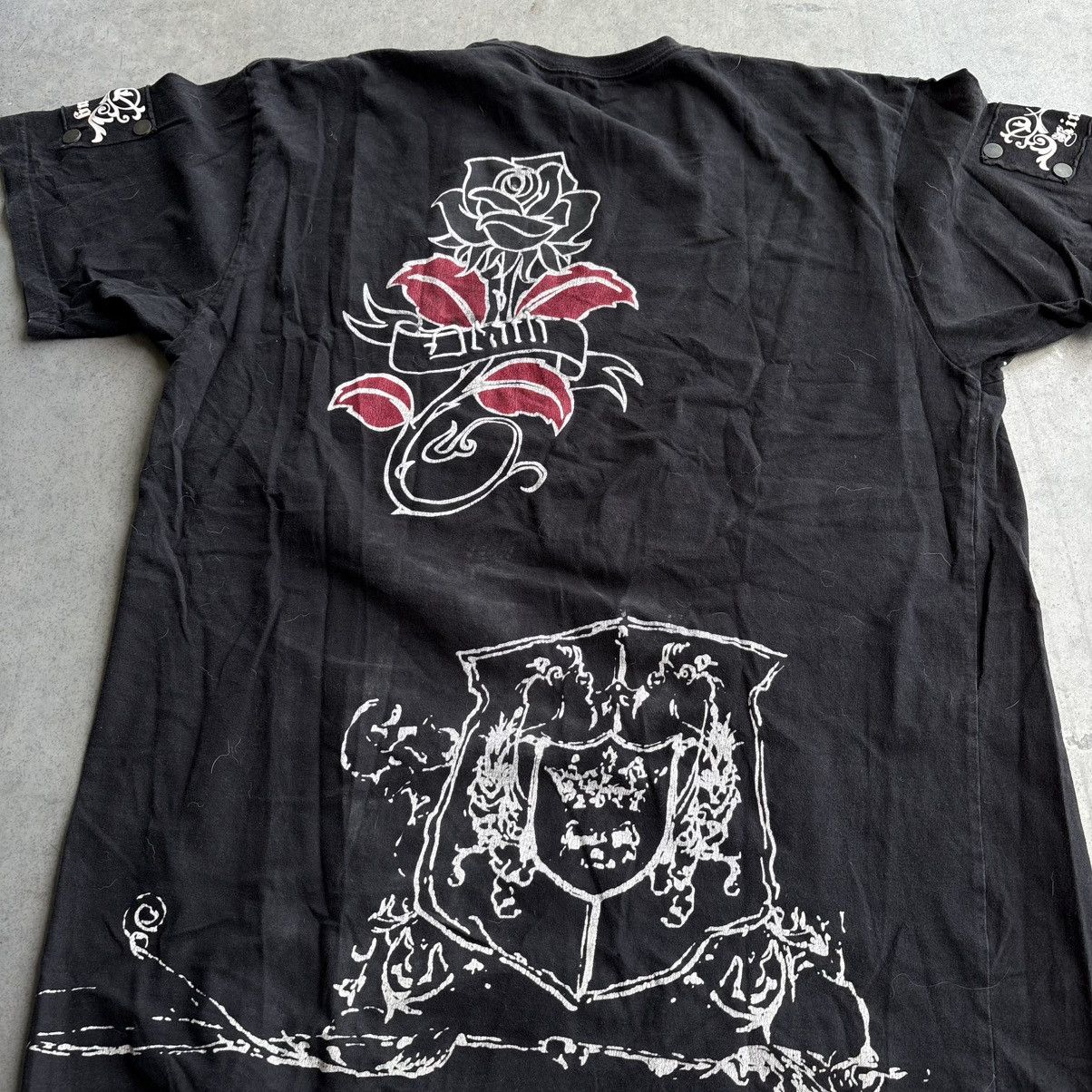 Affliction × Vintage Vintage Black Y2K Affliction Paint Splatter Gothic Shirt Size US XL / EU 56 / 4 - 6 Thumbnail