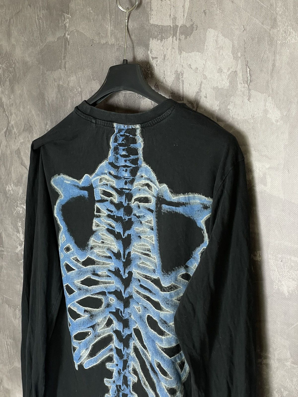 Vintage Crazy Y2K Affliction Style Skull Skeleton Bones Black LS Tee Size US M / EU 48-50 / 2 - 13 Thumbnail