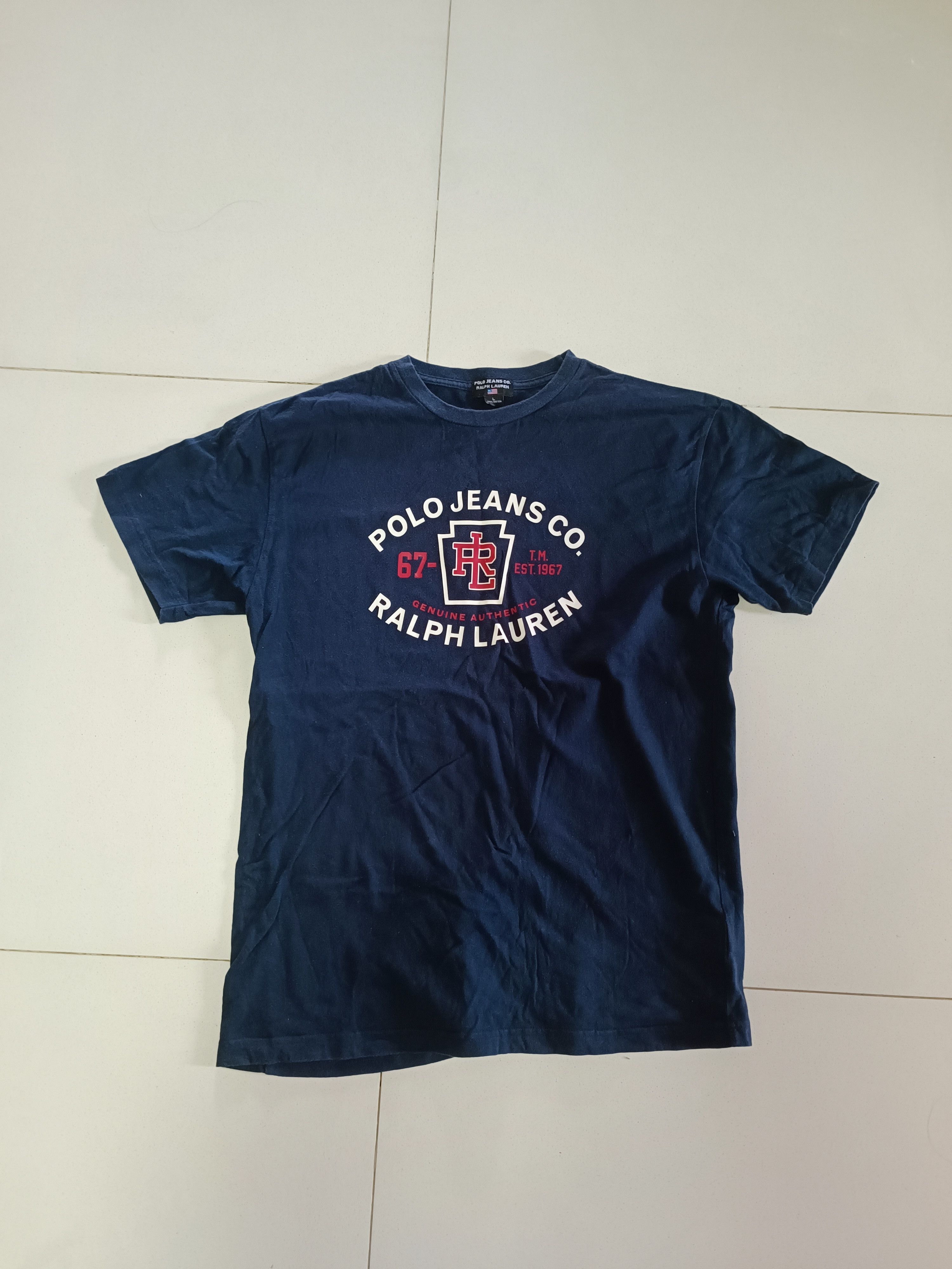 Polo Ralph Lauren Navy Polo T-shirt Size US L / EU 52-54 / 3 - 1 Preview