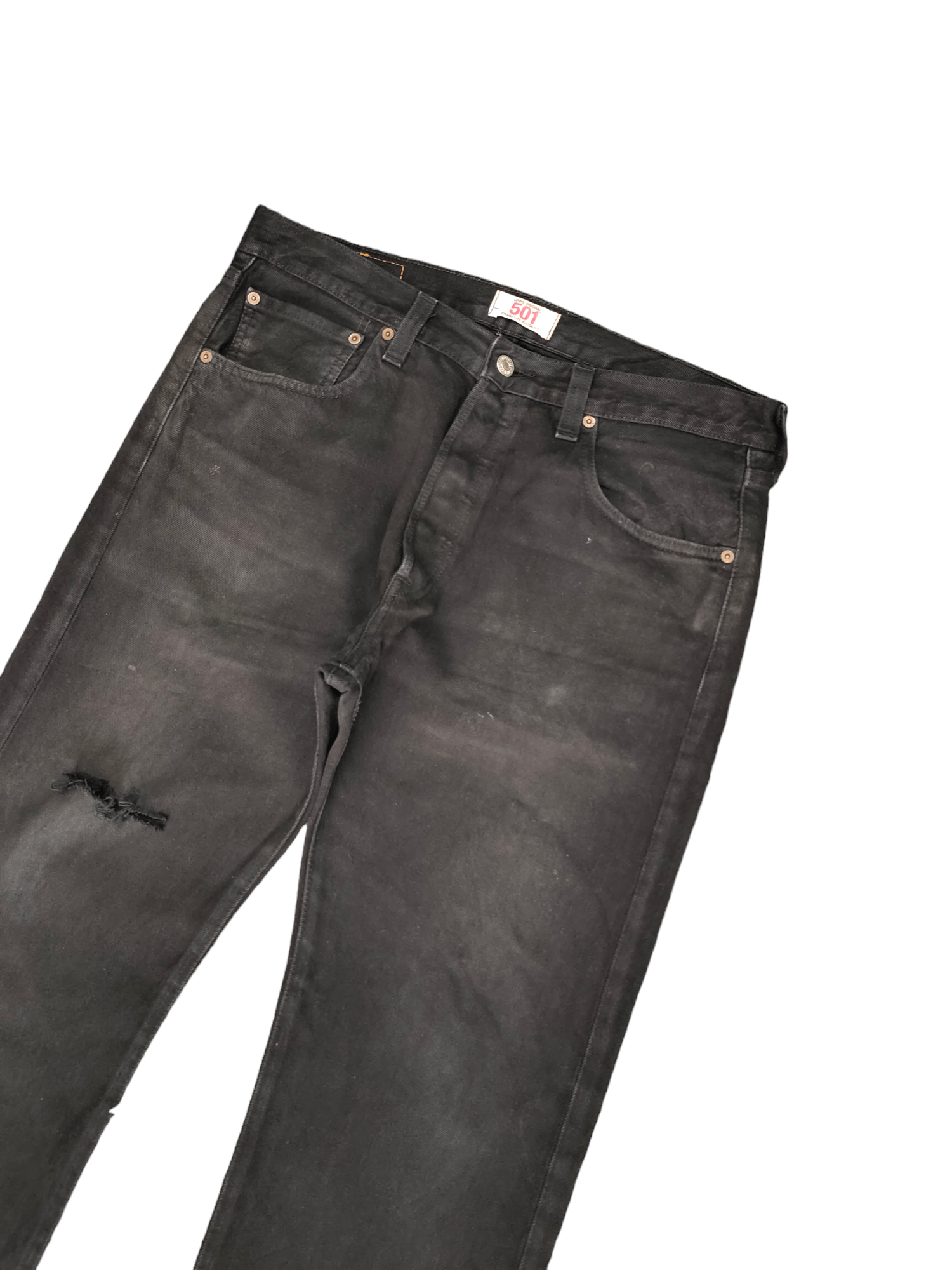Levi's Vintage Clothing Size 34x31 Vintage Levis 501 Super Black Jeans Distressed Size US 34 / EU 50 - 6 Thumbnail