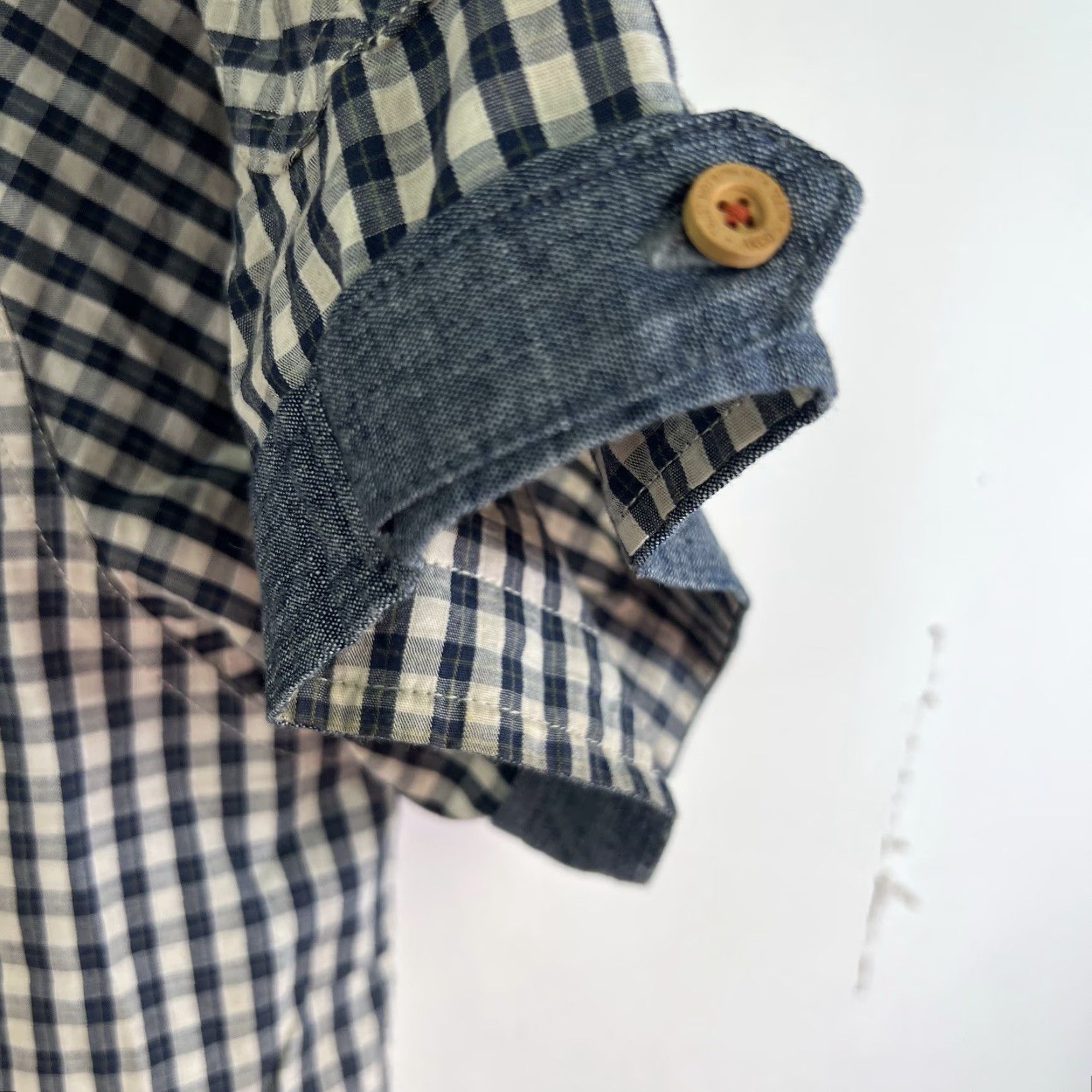 Vintage AKOO Button-Down Shirt Mens 2XL Embroidered Check Blue Vintage 90s Tailors Down Texture Casual Workwear Shirt Size US XXL / EU 58 / 5 - 3 Thumbnail