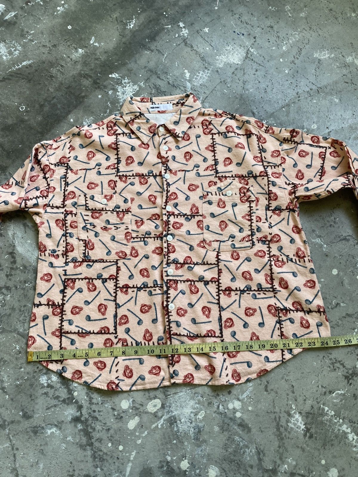 Ne-Net Vintage Ne-Net Monkey Motif Monogram Button Up Shirt Size US M / EU 48-50 / 2 - 11 Thumbnail