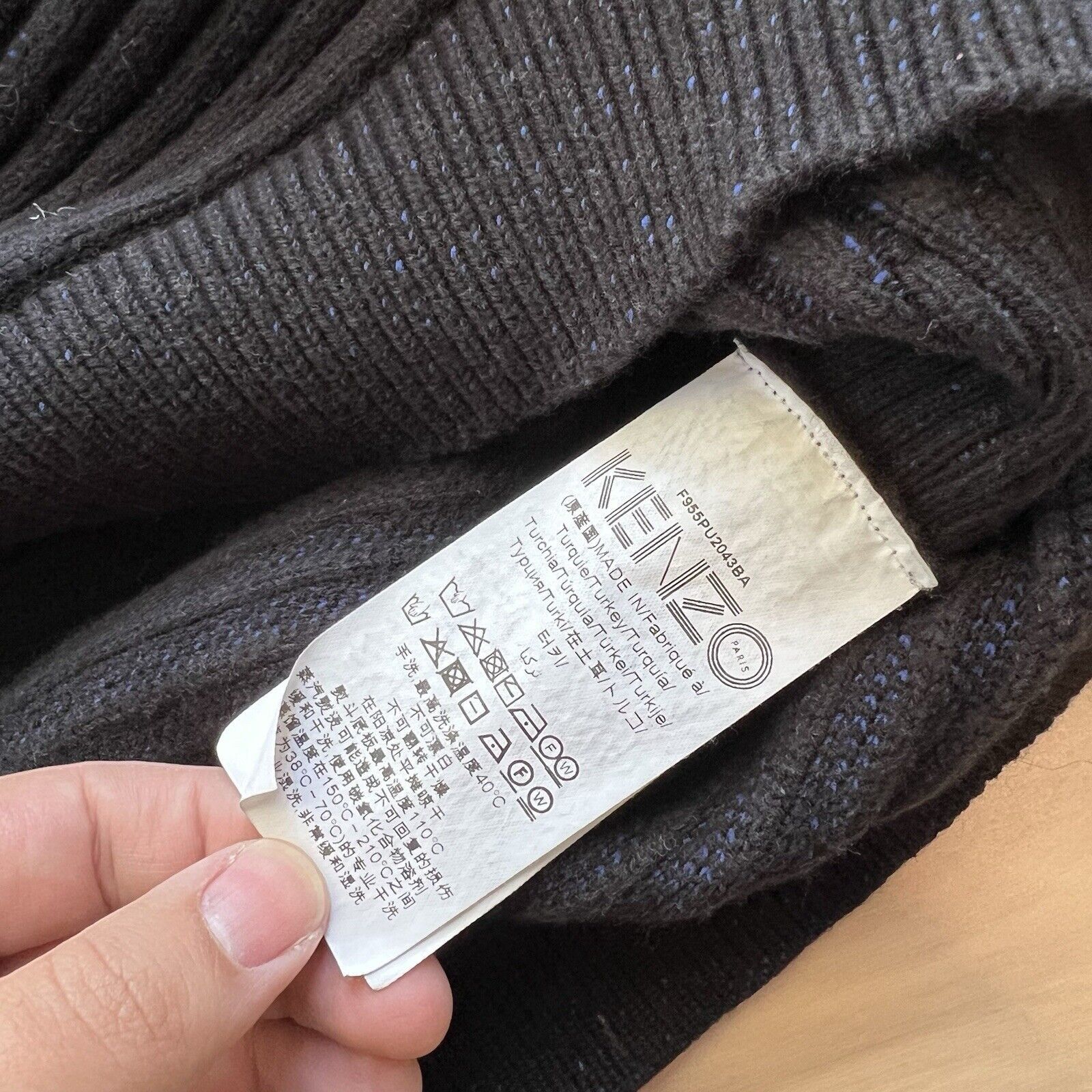 Kenzo Kenzo Paris Sweater Women's Medium Black Blue Wool Size M / US 6-8 / IT 42-44 - 6 Thumbnail