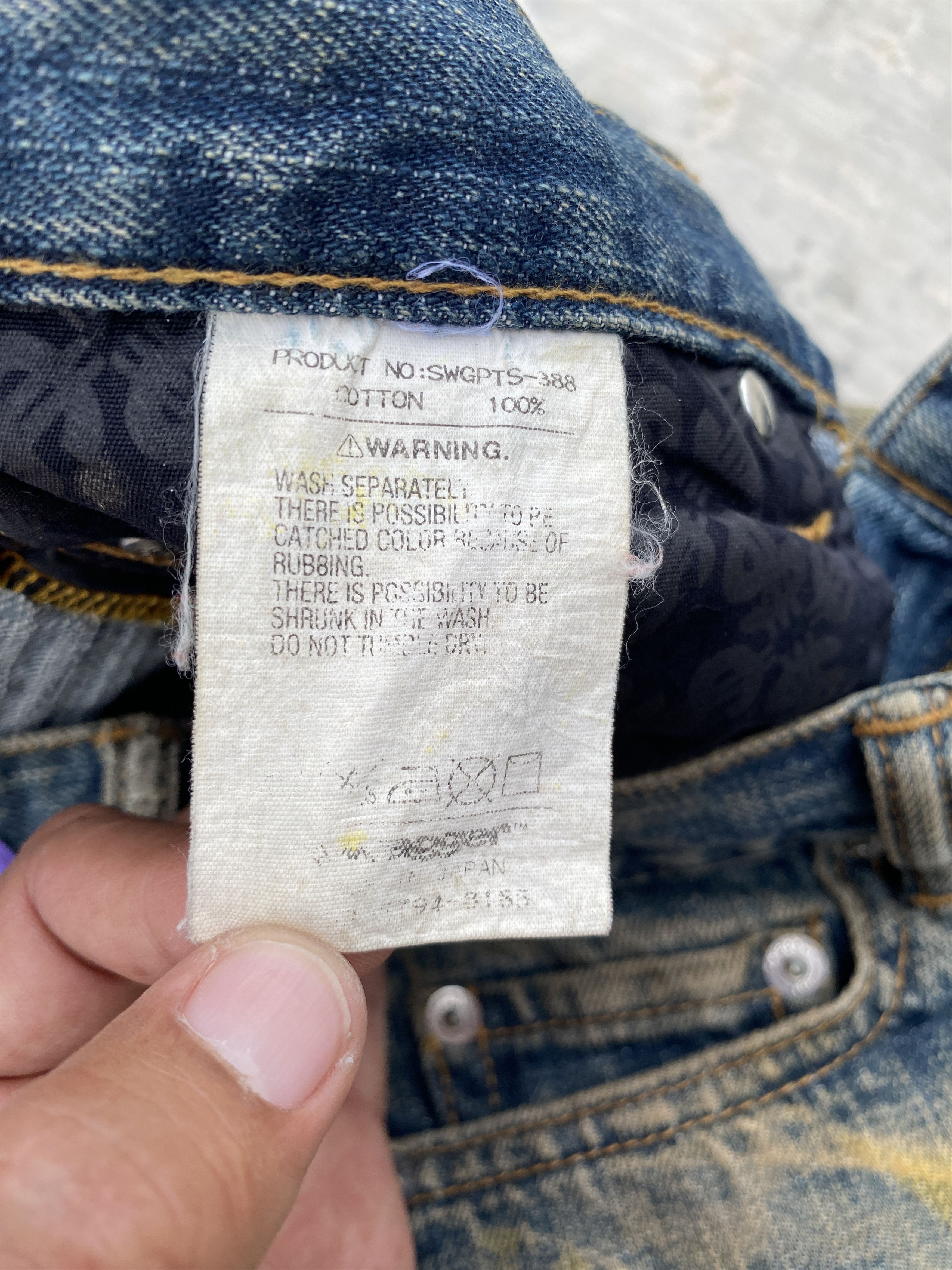 Japanese Brand Swagger Dirty Colourful Wash Selvedge Distressed Jeans Size US 28 / EU 44 - 11 Thumbnail