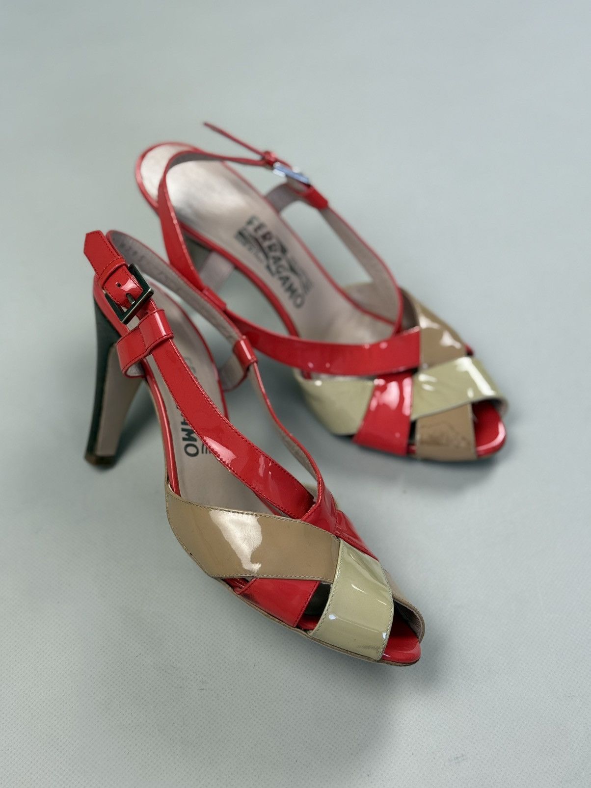 Salvatore Ferragamo Salvatore Ferragamo Ladies Leather Strappy Heels Shoes Size US 7.5 / IT 37.5 - 20 Thumbnail