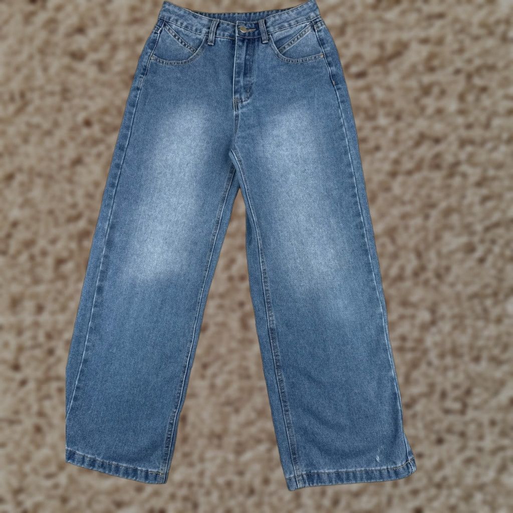 Madewell Madewell Jeans Women 26 Blue Denim Wide Leg High Rise Medium Wash 26x28 Cotton Blend 5-Pocket Design Logo Embroidered Size 26" / US 2 / IT 38 - 1 Thumbnail