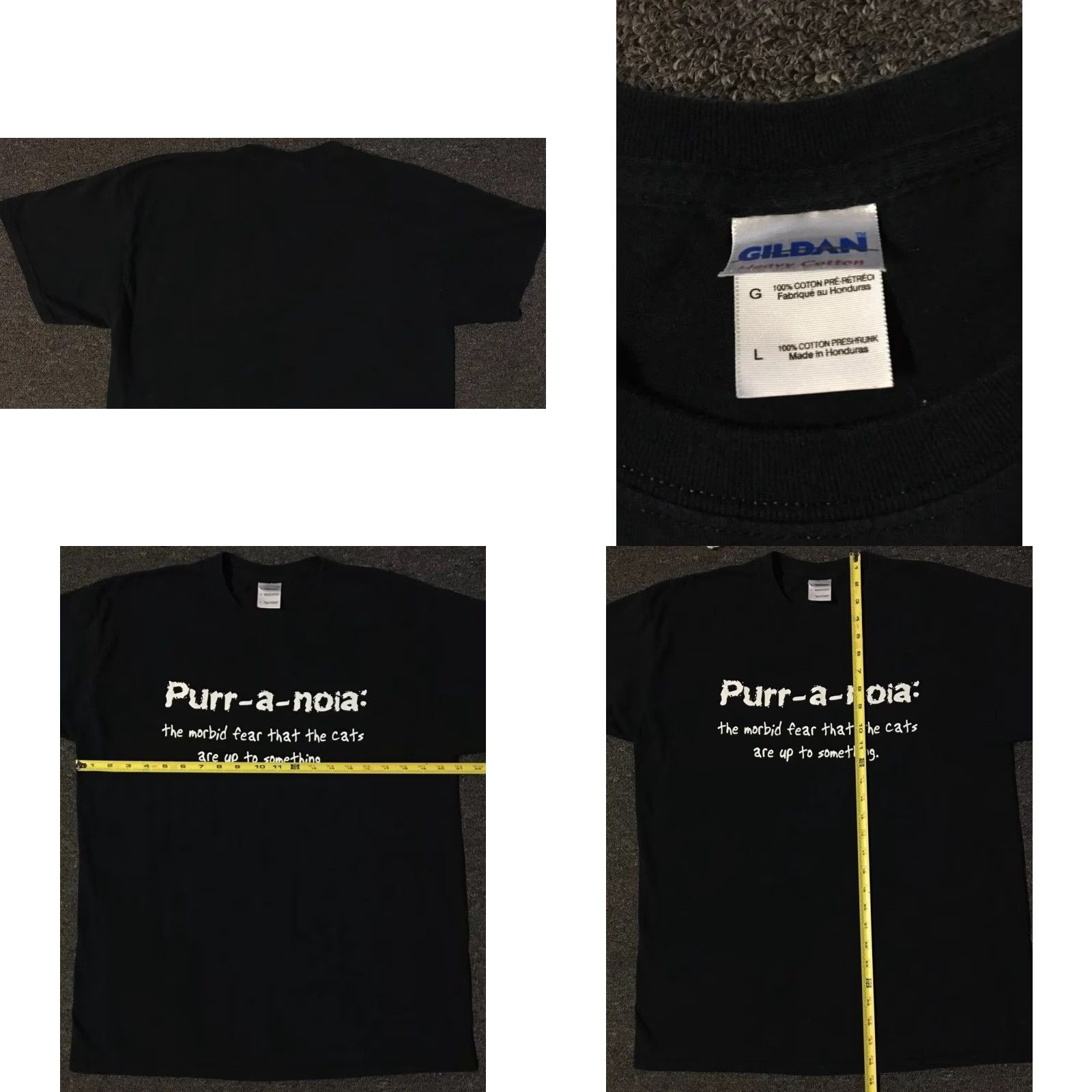 Vintage VINTAGE Purr-a-noia Fear Of Cats Faded Shirt L Black 90s Y2K Funny Saying Joke Grunge Nike? Size US L / EU 52-54 / 3 - 8 Thumbnail