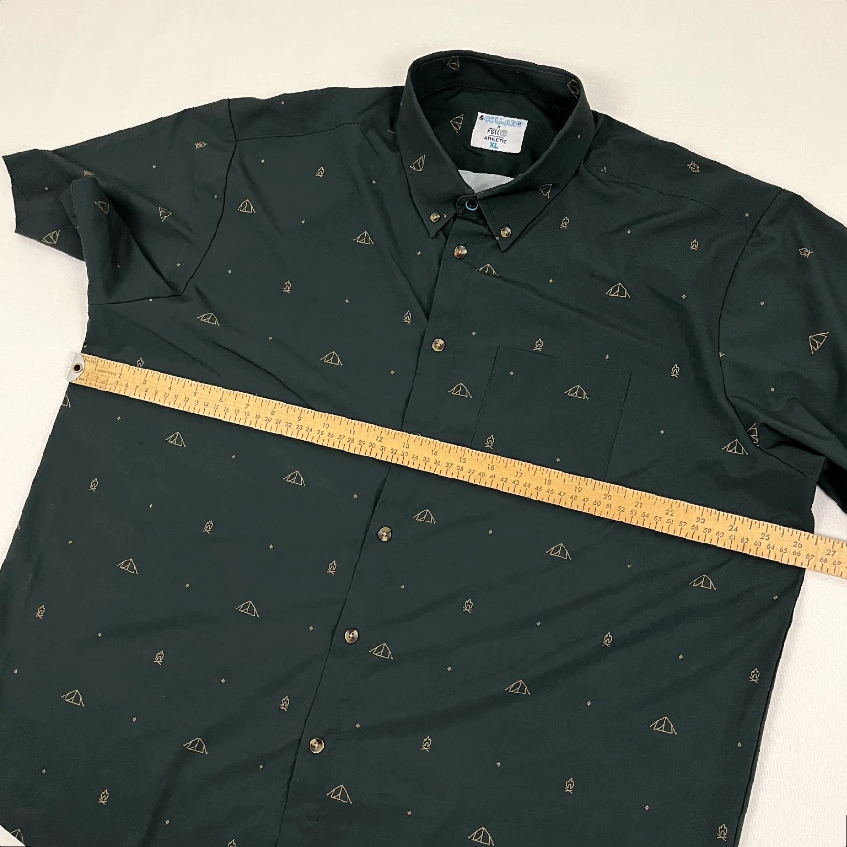 Vintage & And Collar x Fell Shirt Mens XL Athletic Performance Button-Up Shirt Outdoors Green XL Mens Outdoor Button-Up Size 46R - 4 Thumbnail