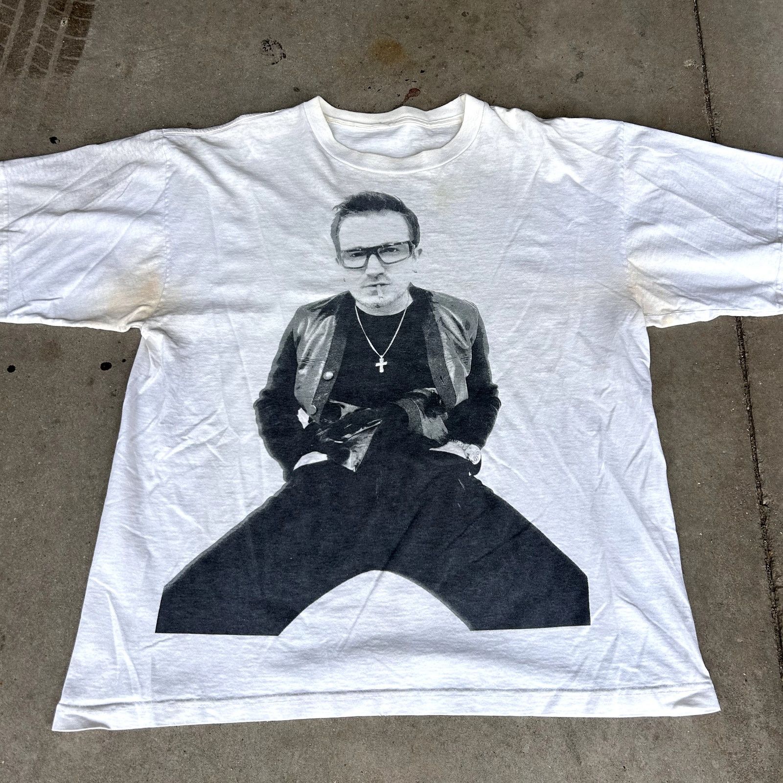 Vintage Rare Vintage U2 PopMart 1997 Tour Bono T-Shirt Stained Size US XL / EU 56 / 4 - 2 Thumbnail