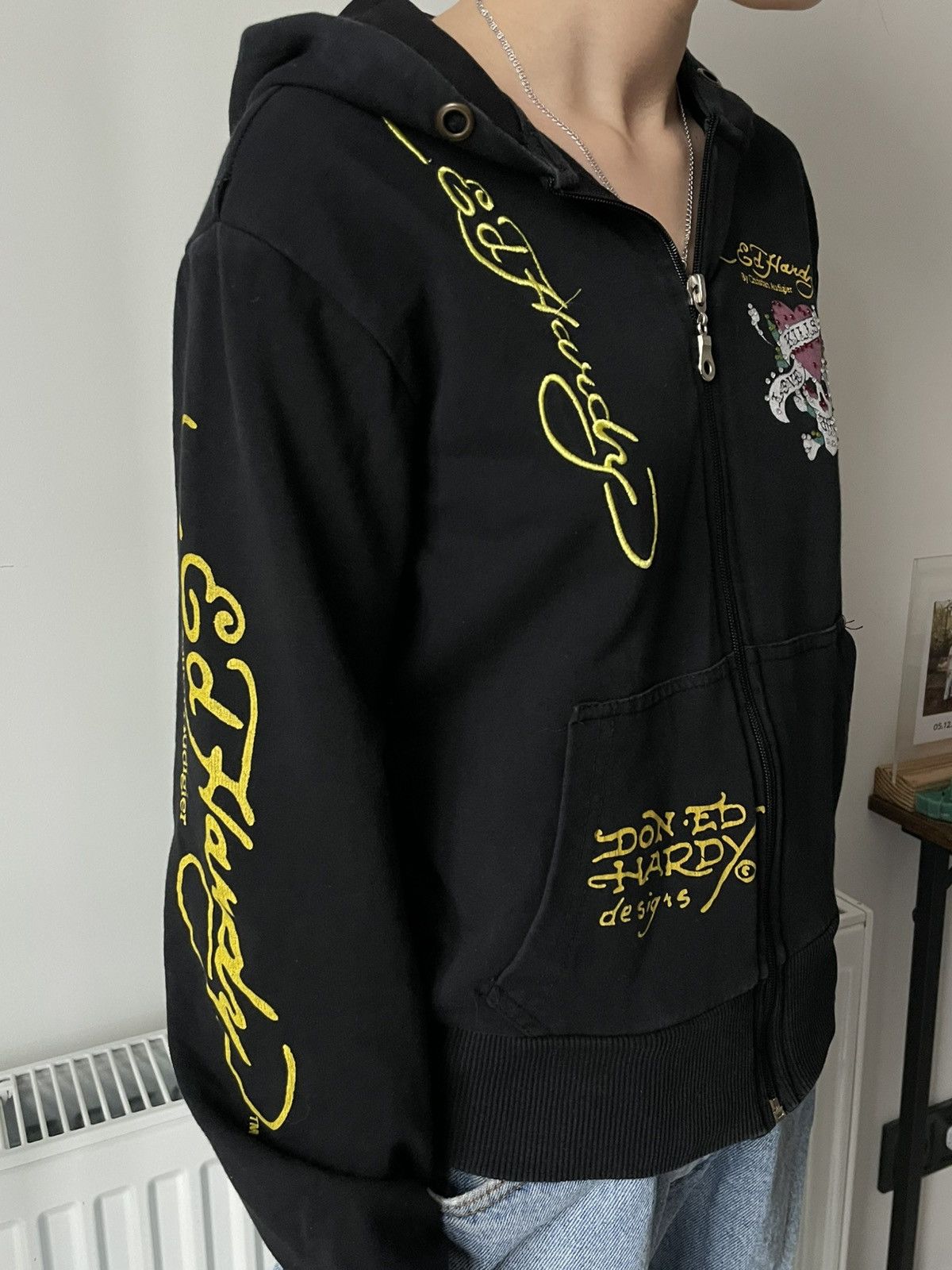 Ed Hardy Vintage Ed Hardy Y2K Strass Tiger 00’s Zip Hoodie Black Size S / US 4 / IT 40 - 4 Thumbnail