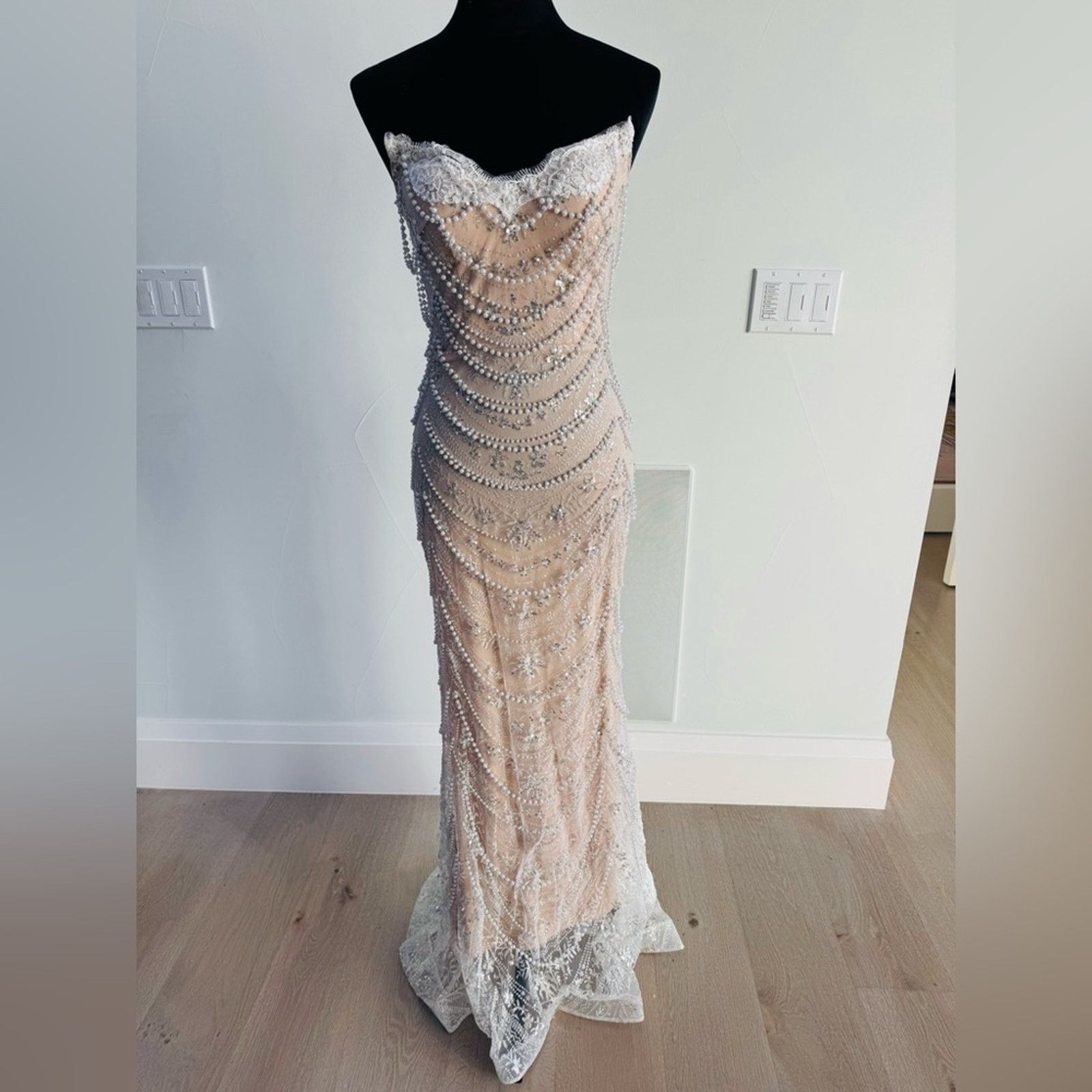 Other Strapless Beaded Evening Gown Wedding Prom Dress size S Size S / US 4 / IT 40 - 2 Thumbnail