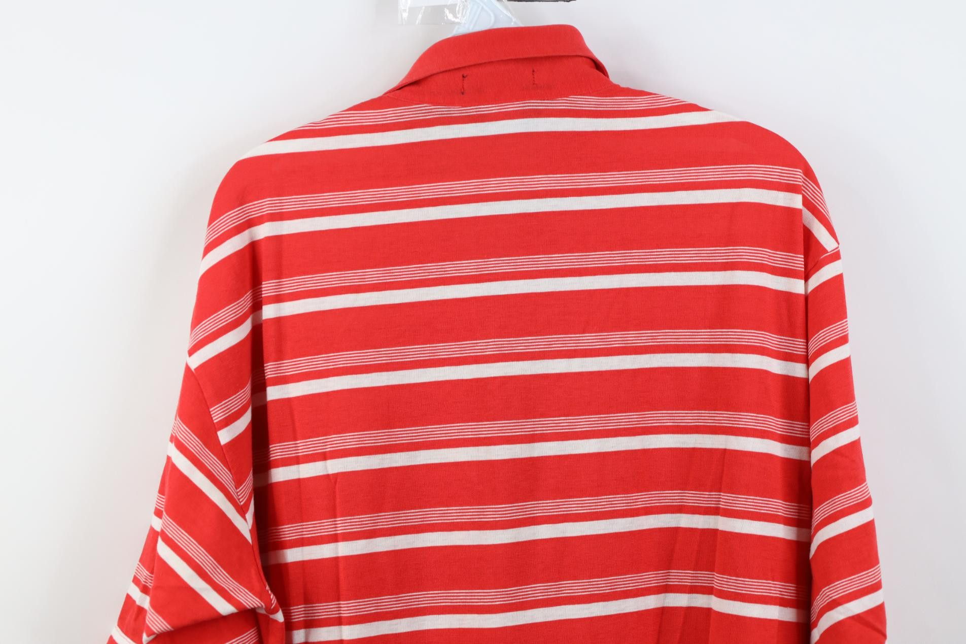 Vintage Vintage 80s 90s Streetwear Striped Knit Golf Polo Shirt Red Size US XL / EU 56 / 4 - 12 Thumbnail