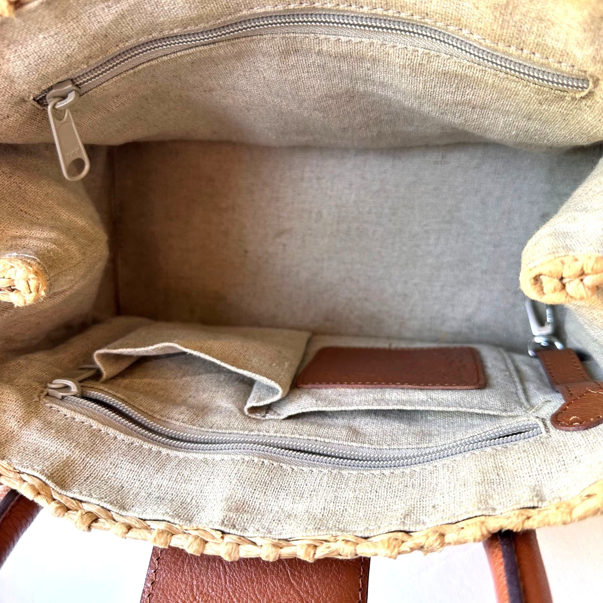 Brighton Brighton Interlok Dune Straw Leather Satchel Handbag Purse Size ONE SIZE - 6 Thumbnail