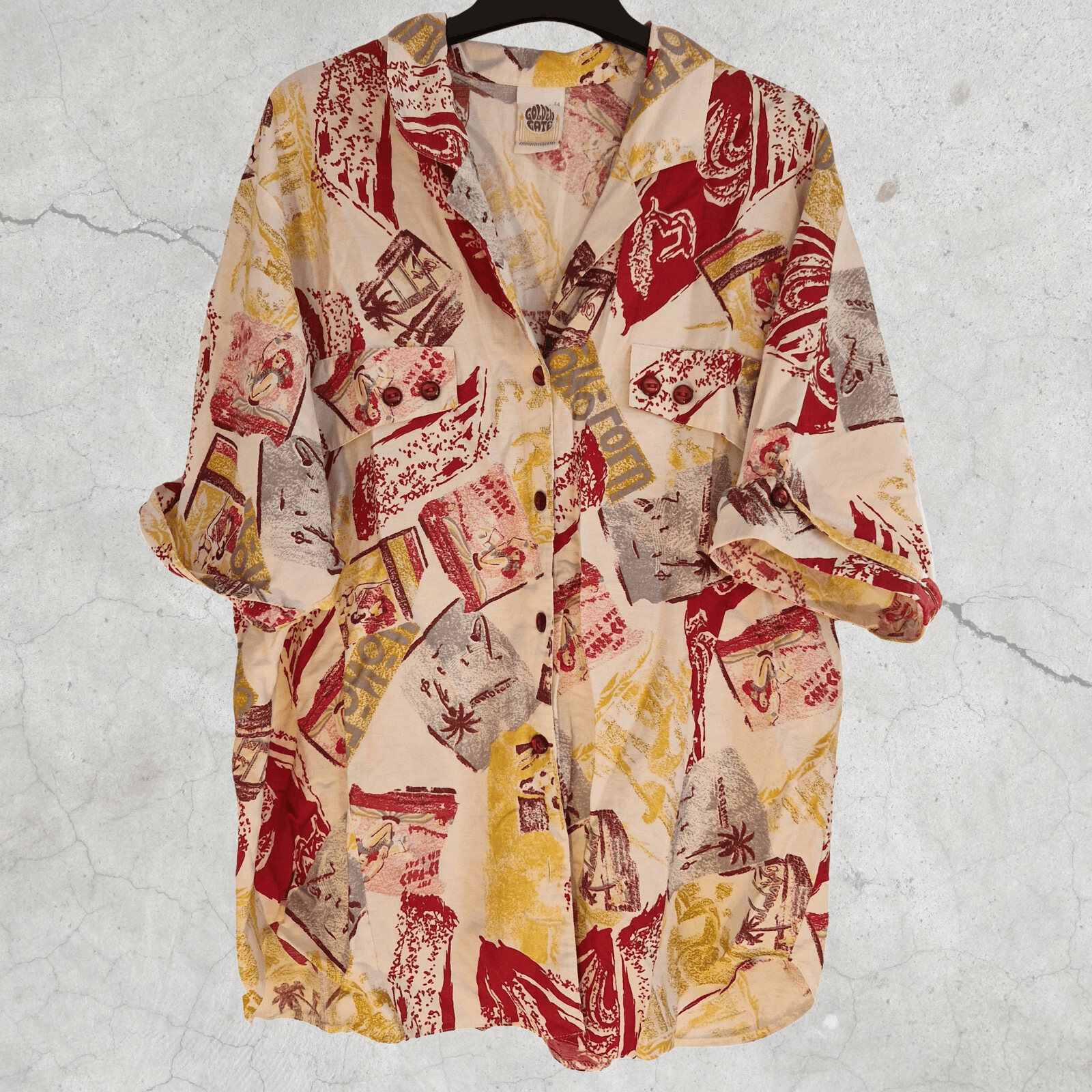 Vintage GODLEN GATE Vintage Hawaiian Button Up Shirt 90s Size US M / EU 48-50 / 2 - 1 Thumbnail