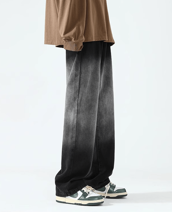 Japanese Brand Fashion versatile loose straight gradient washed jeans Size US 32 / EU 48 - 3 Thumbnail