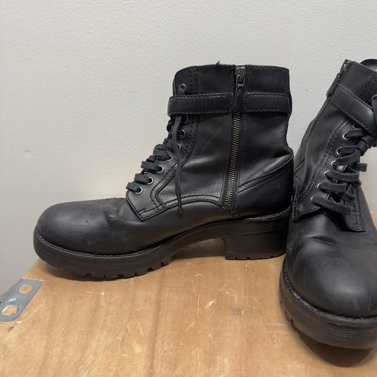 Prada Prada Sport Leather Buckle Combat Boots Distressed Size US 8 / EU 41 - 10 Thumbnail