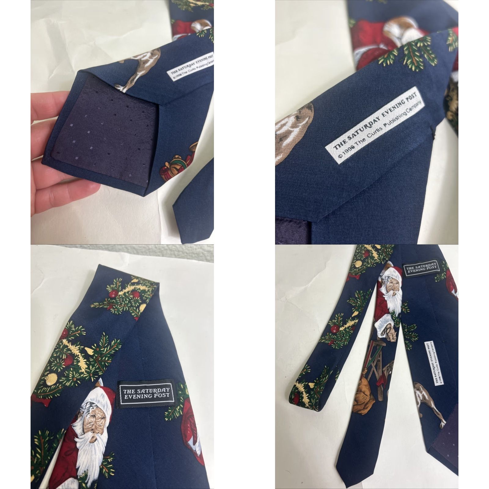 Vintage VTG 1996 NORMAN ROCKWELL Saturday Evening Post SANTA IN DISTRESS Necktie Size ONE SIZE - 8 Thumbnail