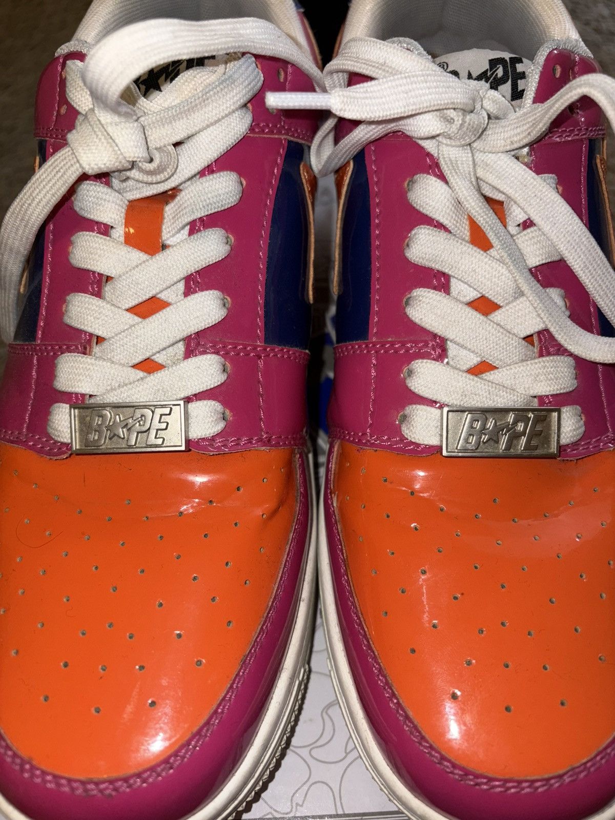 Bape Bape Bapesta Pink and Orange Size US 10.5 / EU 43-44 - 3 Thumbnail