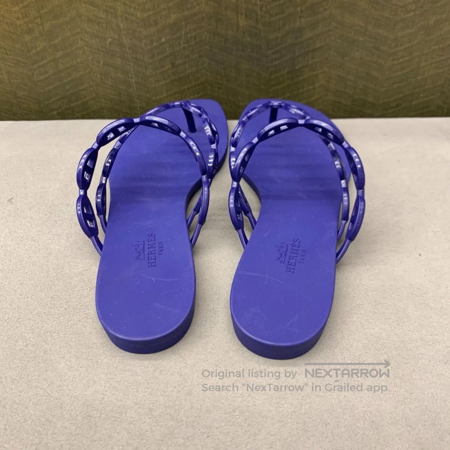 Hermes Hermes Blue Pig Nose Sandal. Size US 7 / IT 37 - 5 Thumbnail