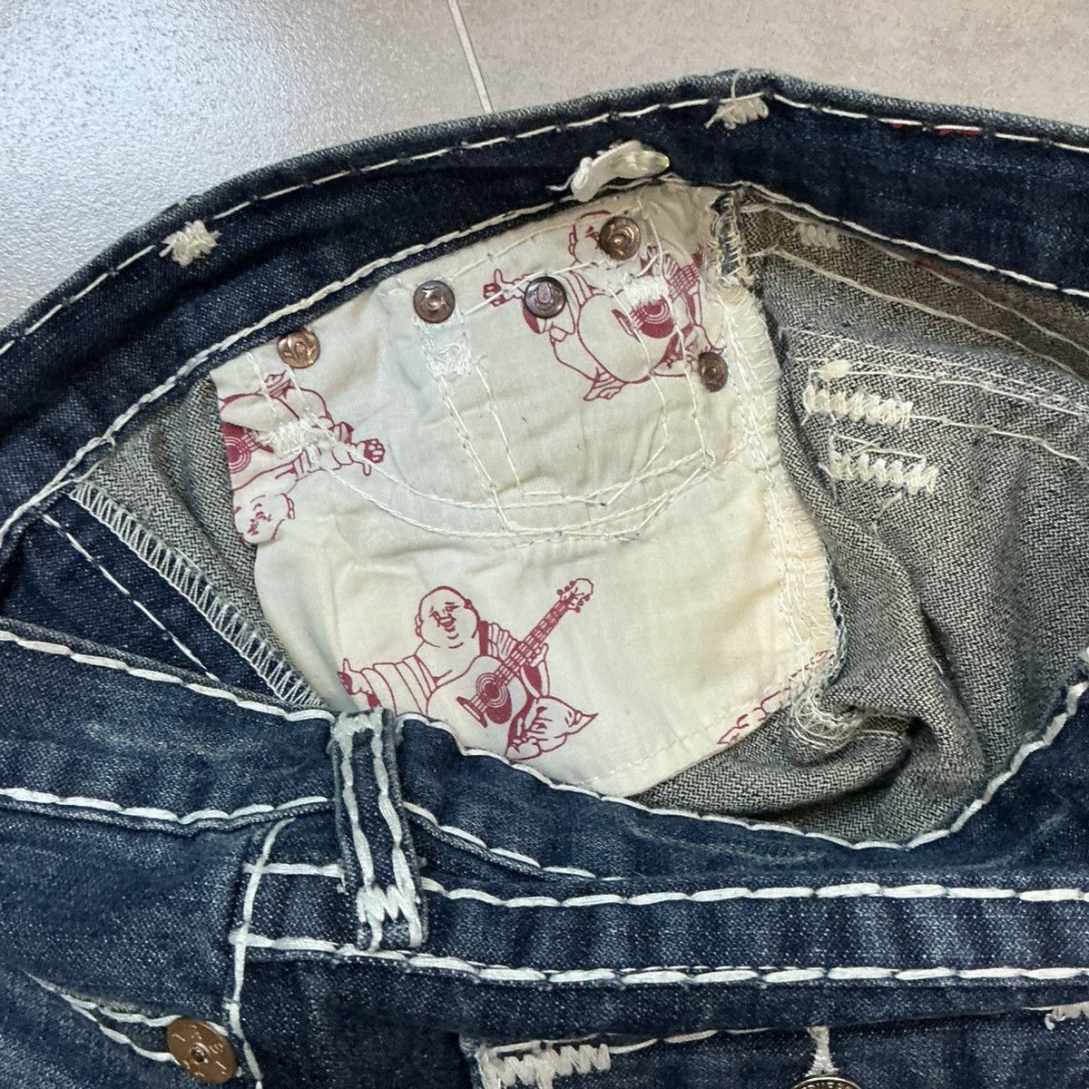 True Religion 00s True Religion Girls Joey Super T World Tour Flare Jeans Size 34" / US 12 / IT 48 - 11 Thumbnail