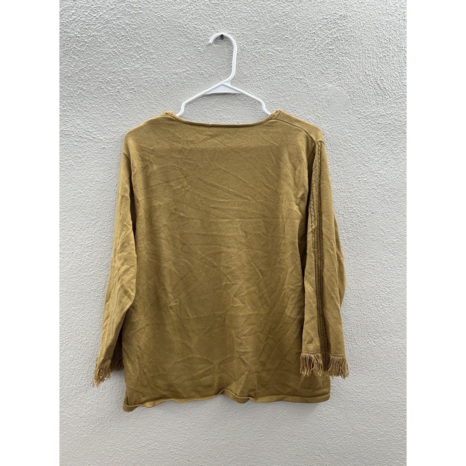 Vintage Norton Mcnaughton Womens Blouse Plus Size 1X Brown 3/4 Sleeve Fringe Size XL / US 12-14 / IT 48-50 - 7 Thumbnail
