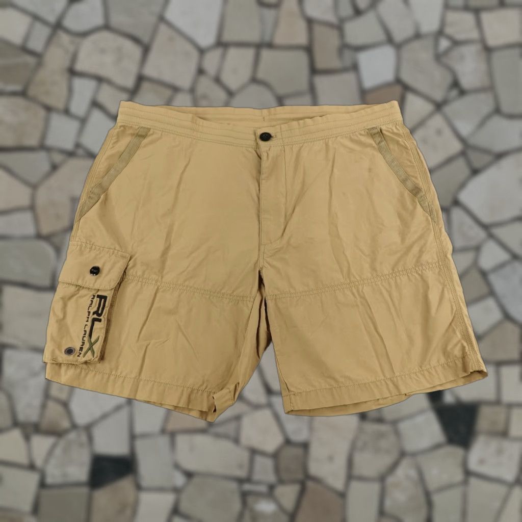 Ralph Lauren VINTAGE Ralph Lauren Cargo Shorts Mens XL Brown Performance Drawstring Outdoor Sports Size US 39 - 1 Thumbnail