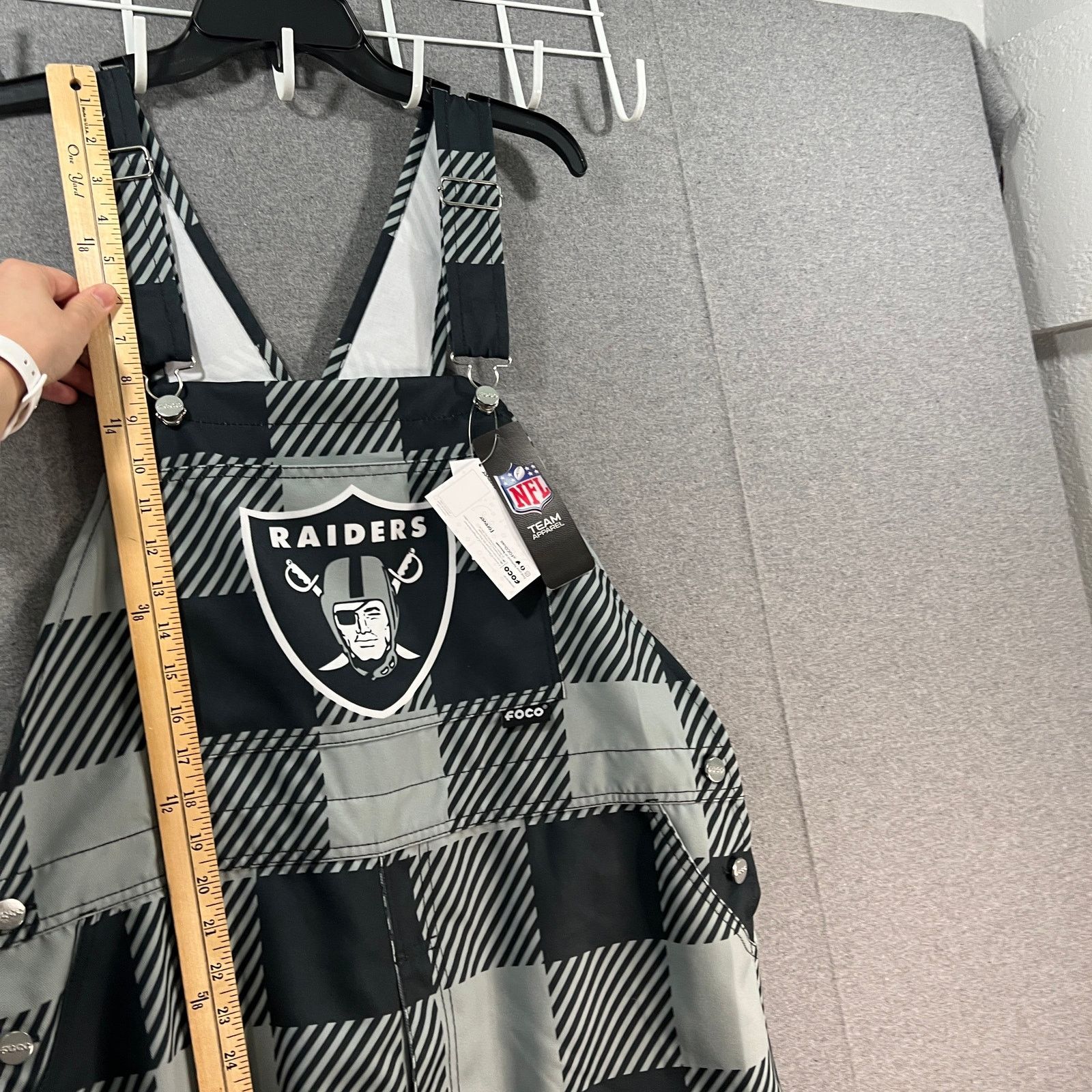 Other Las Vegas Raiders Mens Plaid Bib Overalls Size Large Size US 43 - 12 Thumbnail