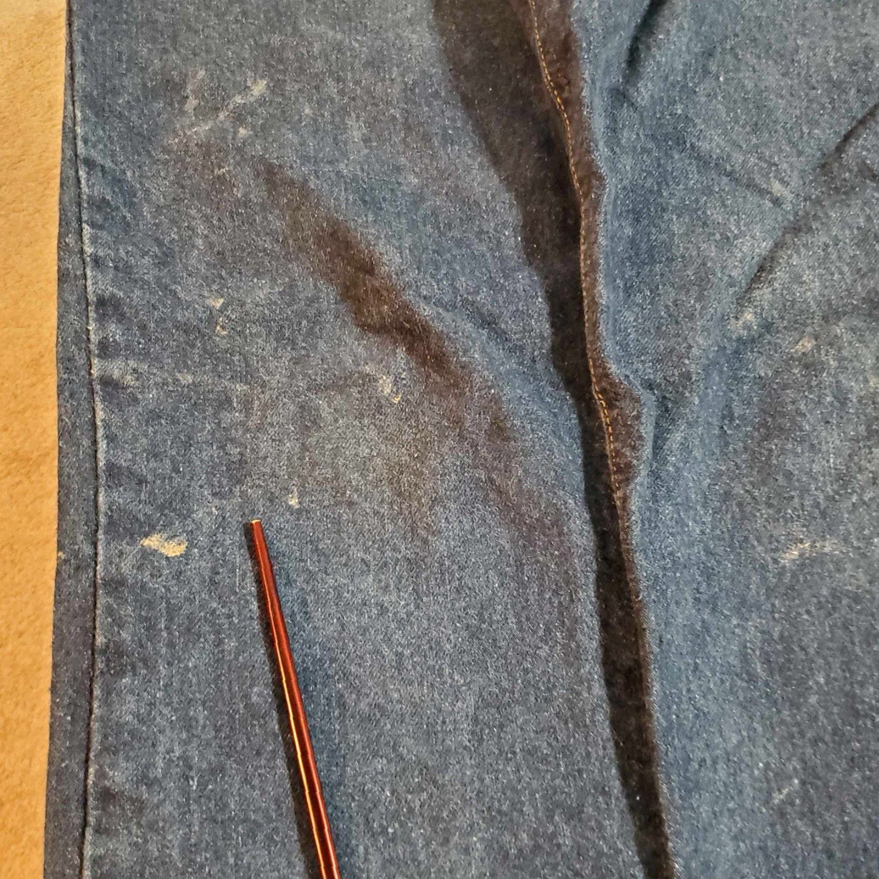 Lee VINTAGE Lee Jeans Made In USA Distressed 35 x 28 Blue USA Men Jeans Distressed Grunge Straight 35 Inseam 28 Mens Size US 35 - 3 Thumbnail