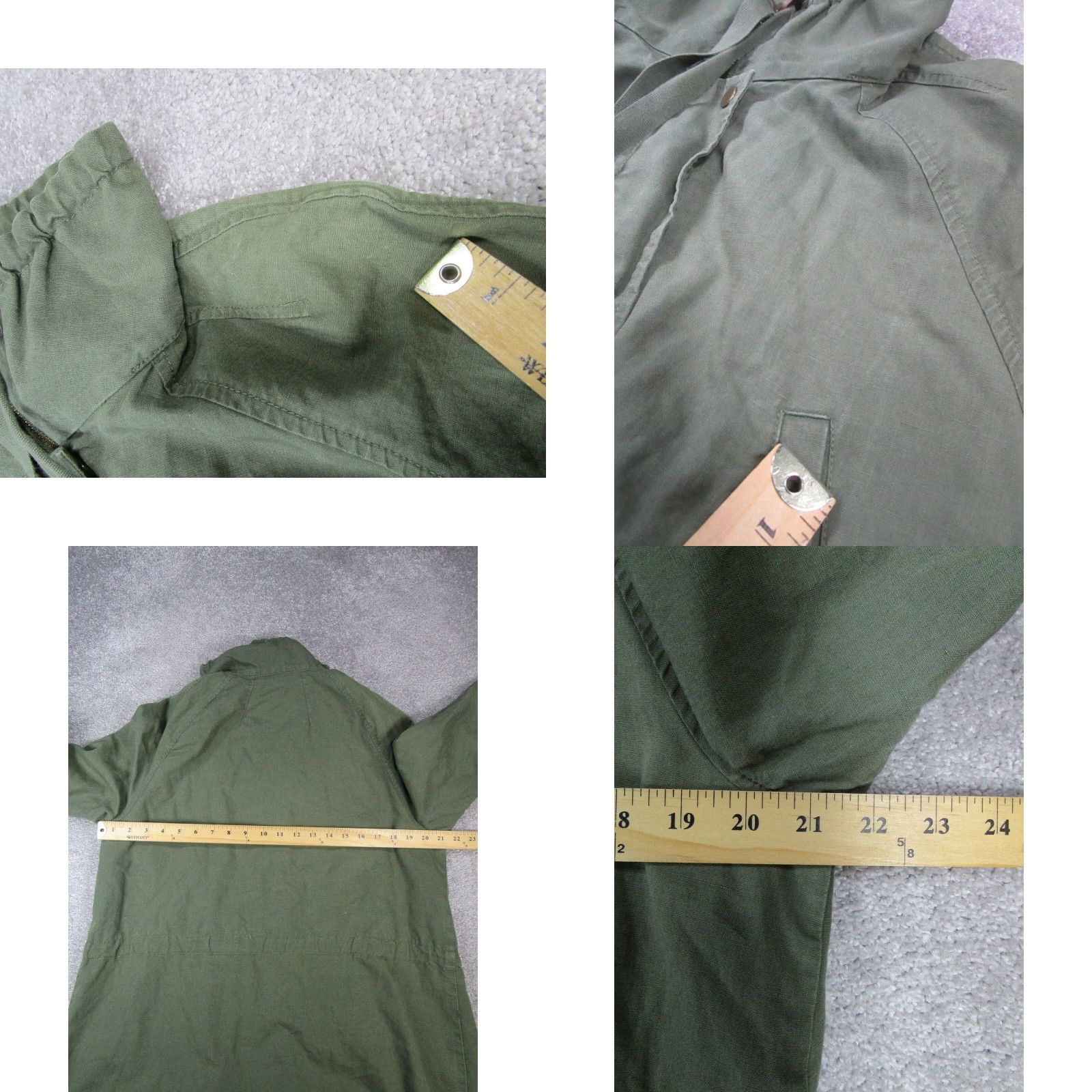 Cotton On VINTAGE Cotton Womens Parka Jacket Long Sleeve Solid Green Medium Canvas 90s Womens Size L / US 10 / IT 46 - 8 Thumbnail