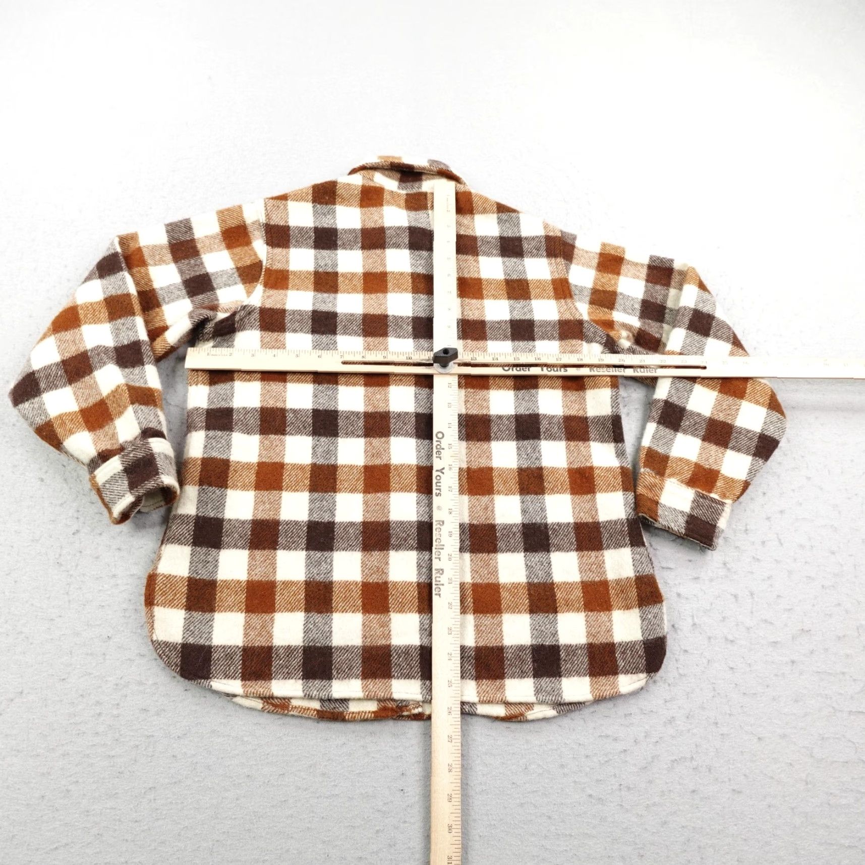 Vintage VINTAGE L.L. Bean Shirt Womens Large Brown Plaid Flannel Wool Blend Button-Up 50s Size L / US 10 / IT 46 - 4 Thumbnail