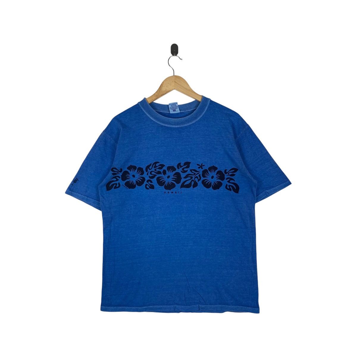 Other Vintage 90’ CRAZY SHIRTS Blue Hawaii Dyed Floral Tee Shirt Size M / US 6-8 / IT 42-44 - 1 Thumbnail