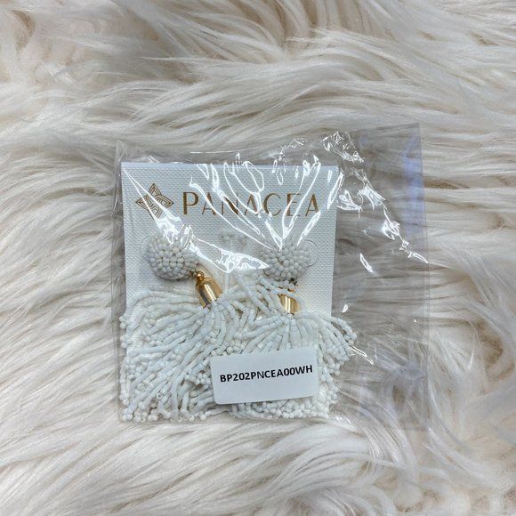 Other Panacea White Beaded Tassel Earrings Size ONE SIZE - 2 Thumbnail