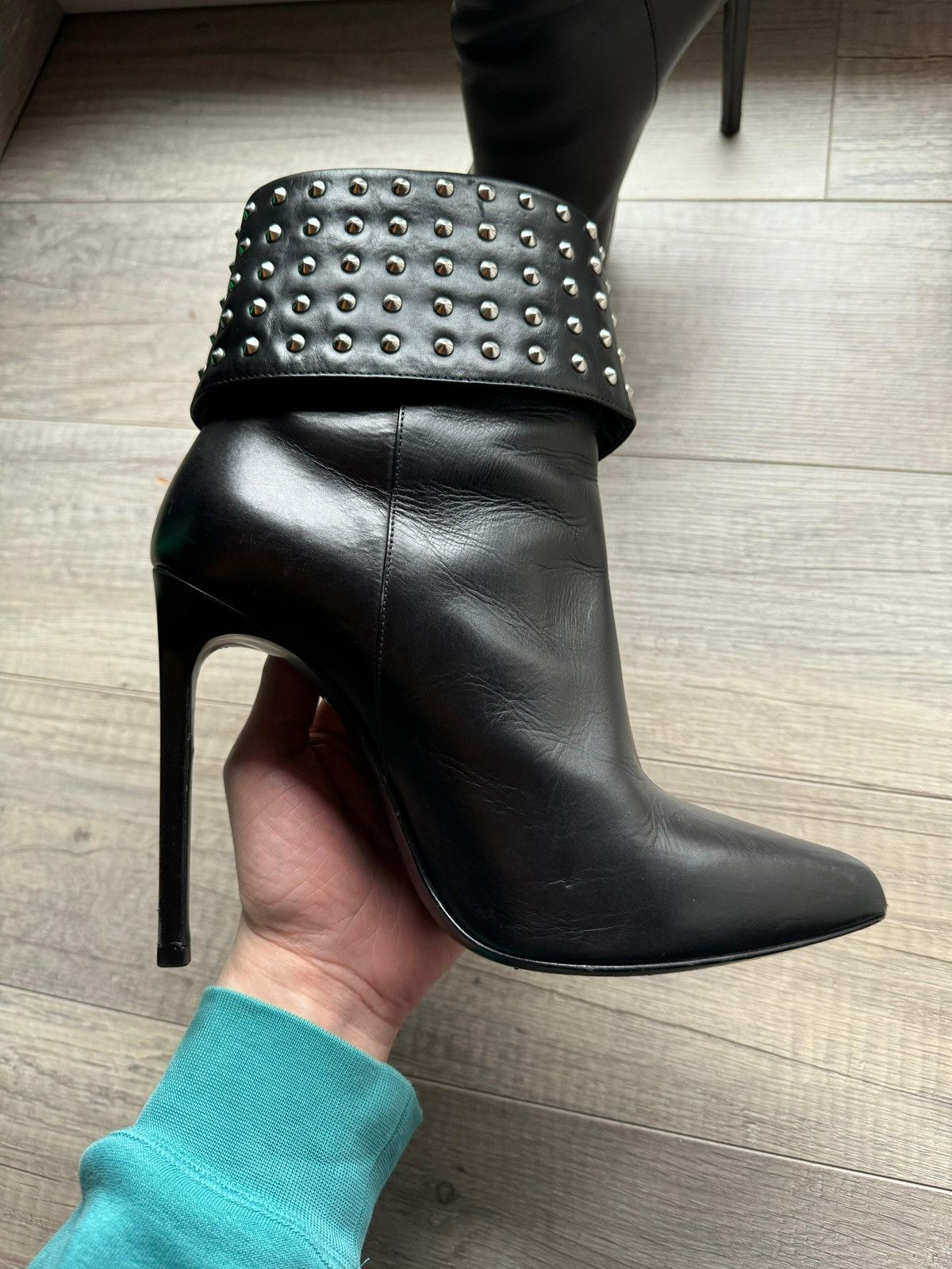 Saint Laurent Paris × Yves Saint Laurent Saint Laurent Studded High Heel Rock Boots Size US 8 / IT 38 - 7 Thumbnail