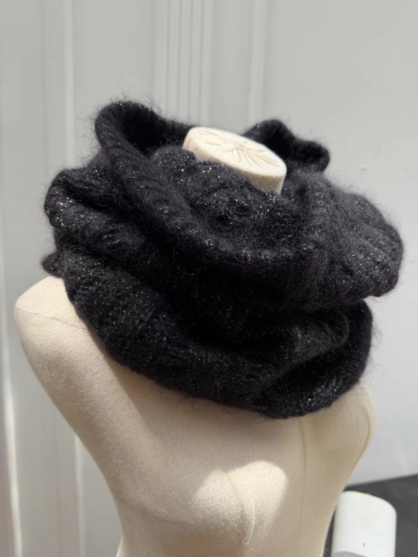 Ann Demeulemeester Ann Demeulemeester Silver-Threaded Wormhole Scarf Size ONE SIZE - 3 Thumbnail