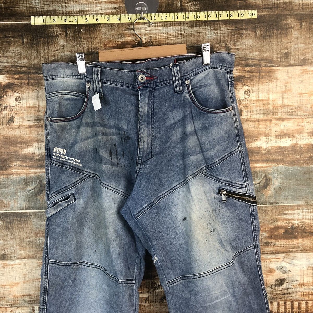 Japanese Brand DL Blue B Cargo Multipocket Blue Pants #C290 Size US 33 - 4 Thumbnail