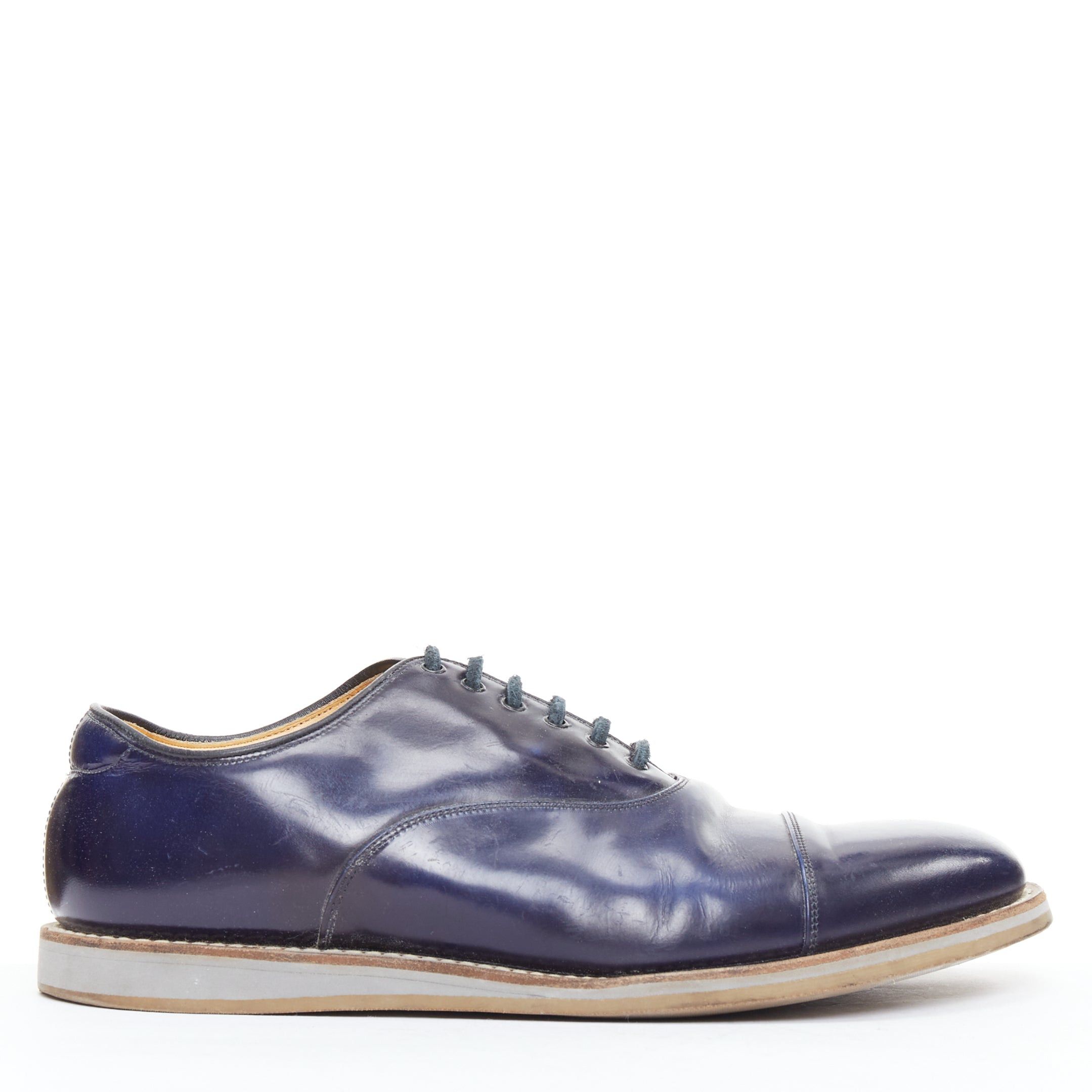 Church's CHURCH'S Hirst navy leather lace up derby dress shoe UK8 EU42 Size US 9 / EU 42 - 1 Thumbnail