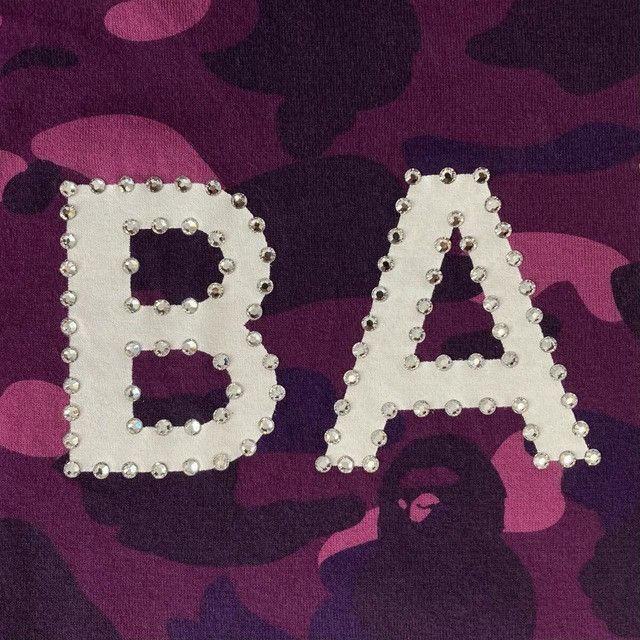 Bape × Swarovski Swarovski × BAPE LOGO T-shirt purple camo a bathing ape NIGO Size US M / EU 48-50 / 2 - 4 Thumbnail