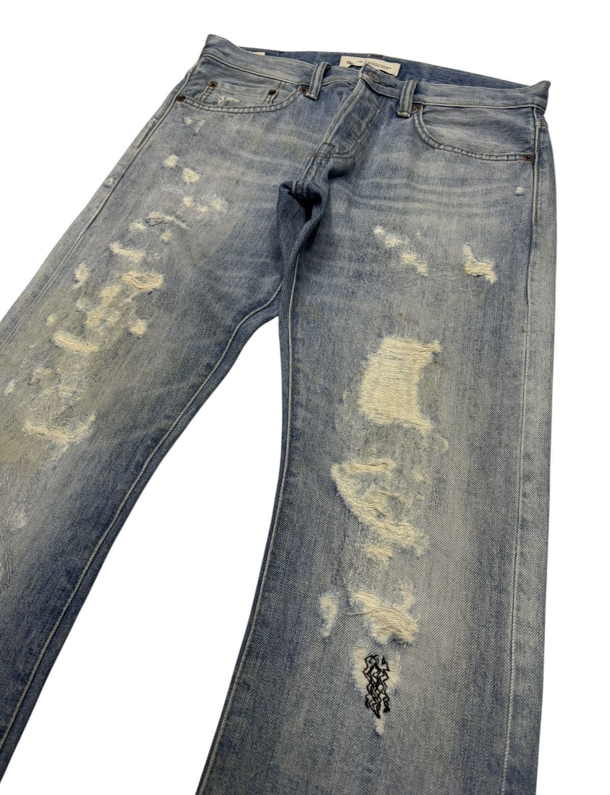 Kapital 🔥Kaihara Japanese Selvedge Denim Gap Slim Light Rip Repair Size US 31 - 3 Thumbnail