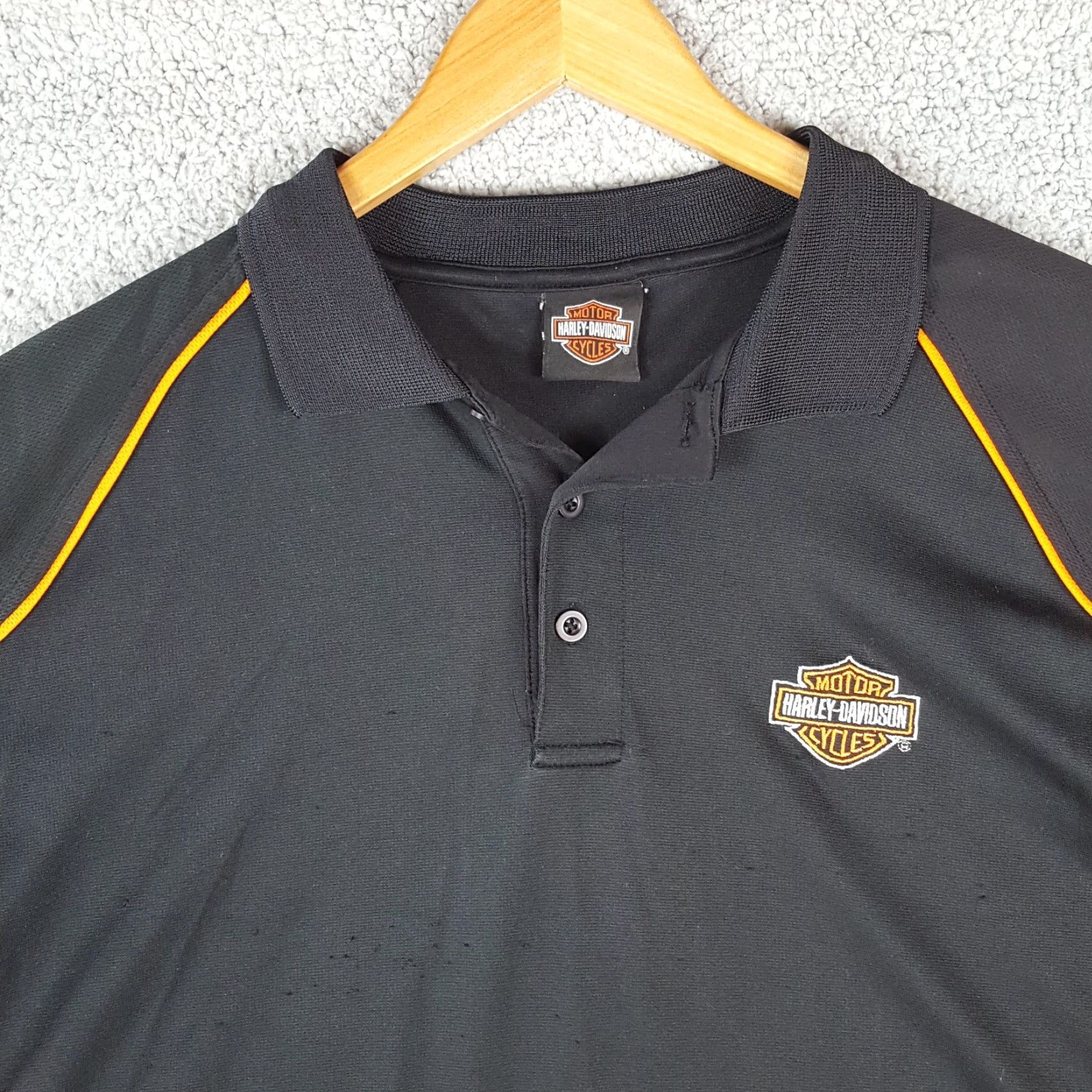 Harley Davidson VINTAGE Harley-Davidson Work Shirt Polo Men's XL Orange Logo 90s Biker Classic Motorcycle Summer Spring Fall Casual Workwear Size US XL / EU 56 / 4 - 2 Thumbnail