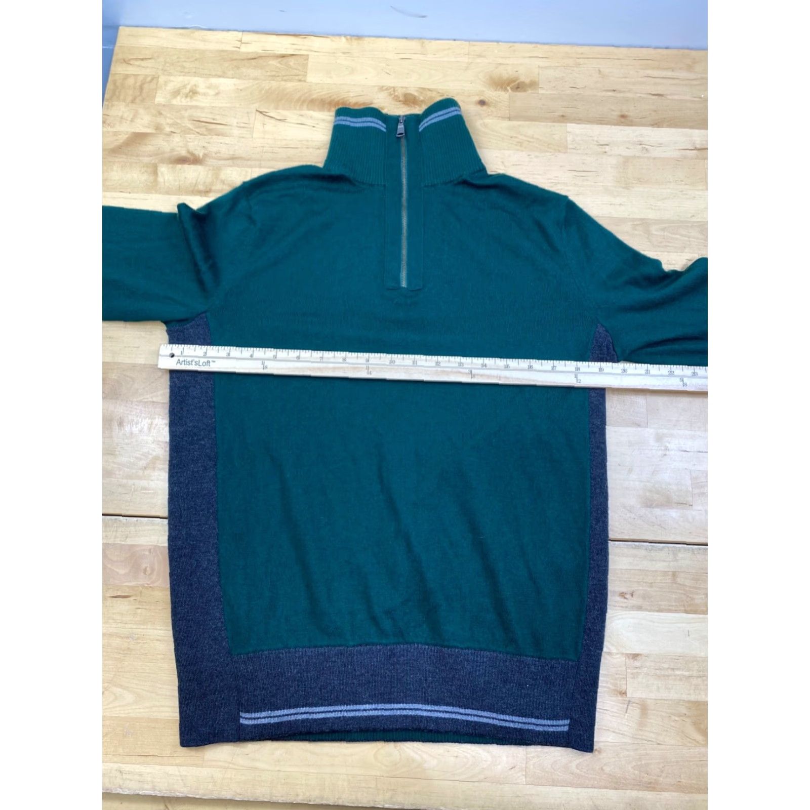 Banana Republic Banana Republic Sweater 1/4 Zip Mens M Green Wool Blend Pullover Merino All Seasons Jersey? Size US M / EU 48-50 / 2 - 5 Thumbnail