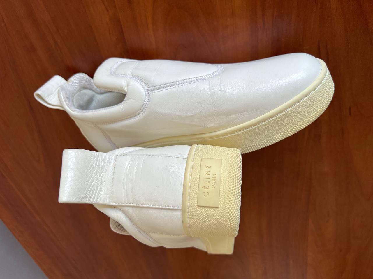 Celine CELINE BY PHOEBE PHILO WHITE LEATHER SNEAKERS SLIP-ON SZ 36 Size US 6 / IT 36 - 15 Thumbnail