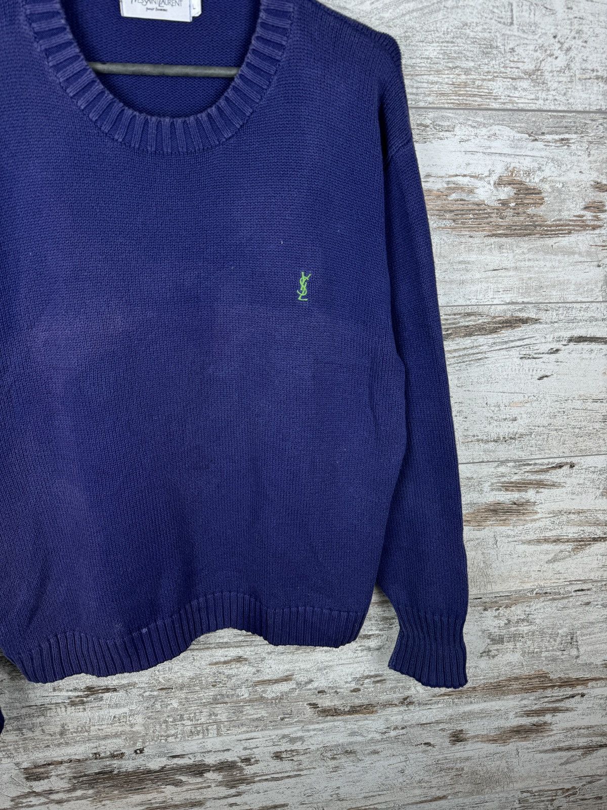 Vintage Mens Vintage Yves Saint Laurent sweater 90s YSL distressed Size US L / EU 52-54 / 3 - 5 Thumbnail