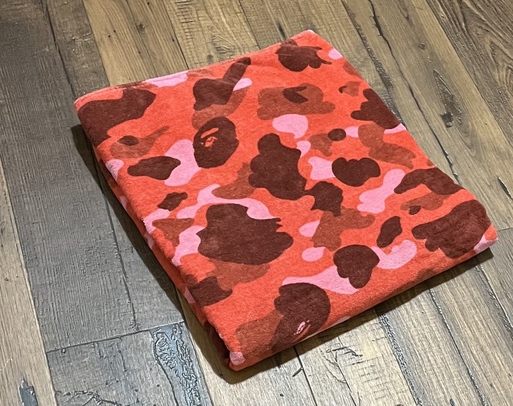image of Bape Red Camo Beach Towel, Men's