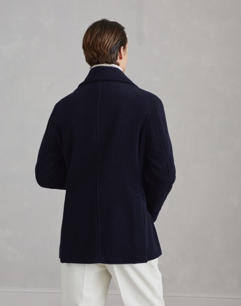 Brunello Cucinelli o1w1db10825 Corduroy Caban Jacket in Navy Blue Size US S / EU 44-46 / 1 - 5 Thumbnail